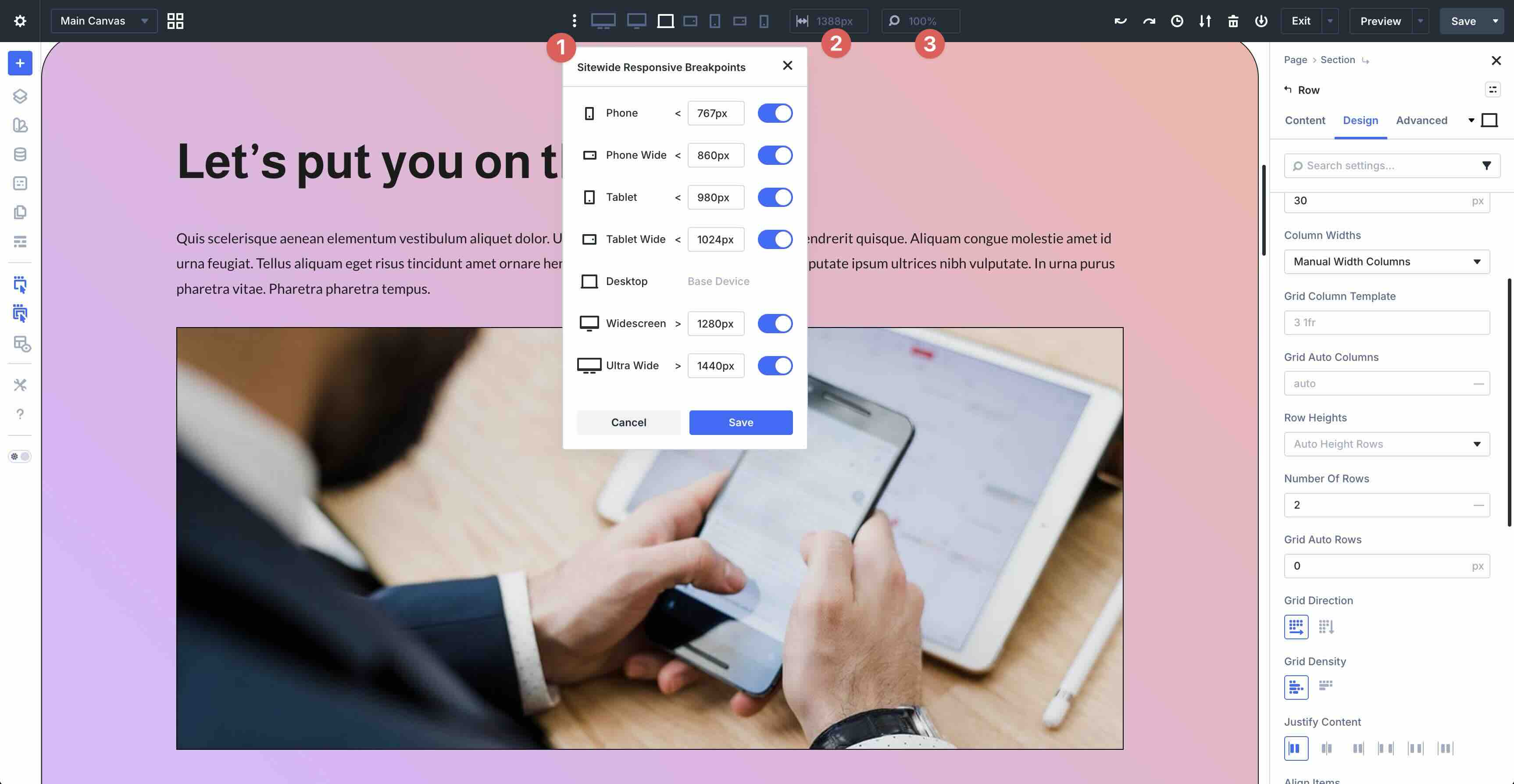 customizable breakpoints in Divi 5
