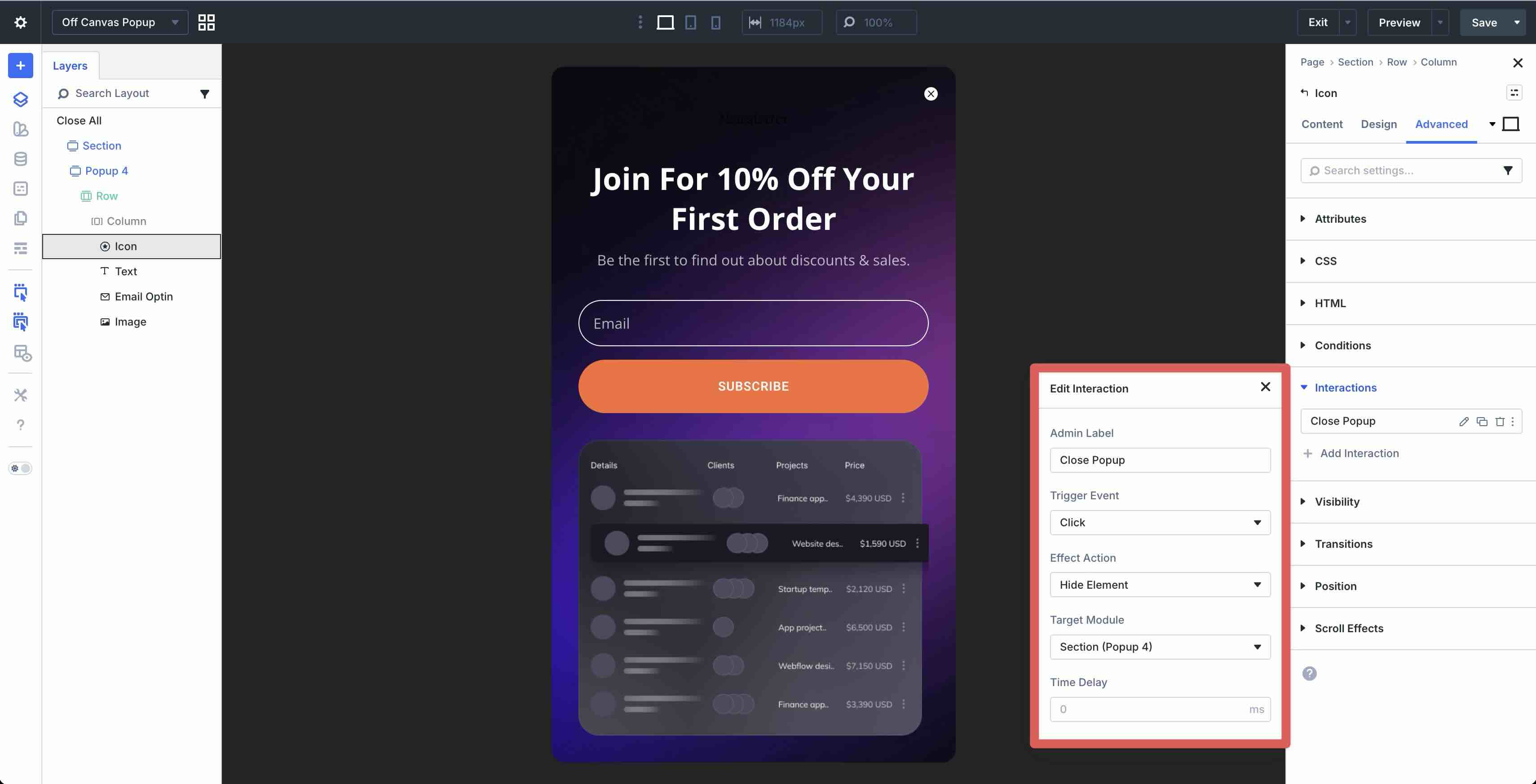 close popup Interaction settings