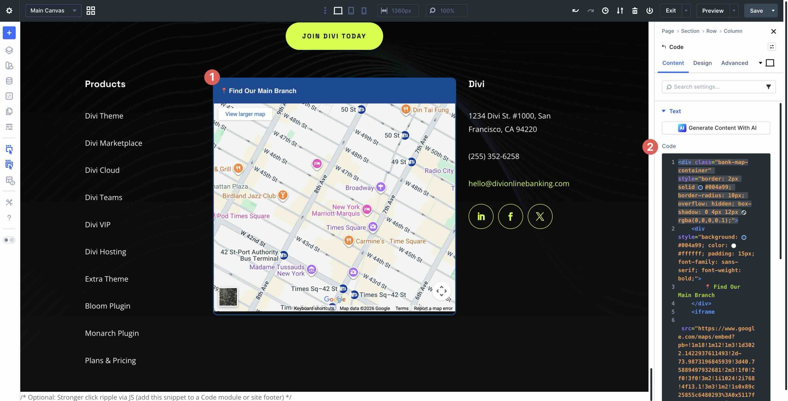 Using the Code module for JavaScript embeds