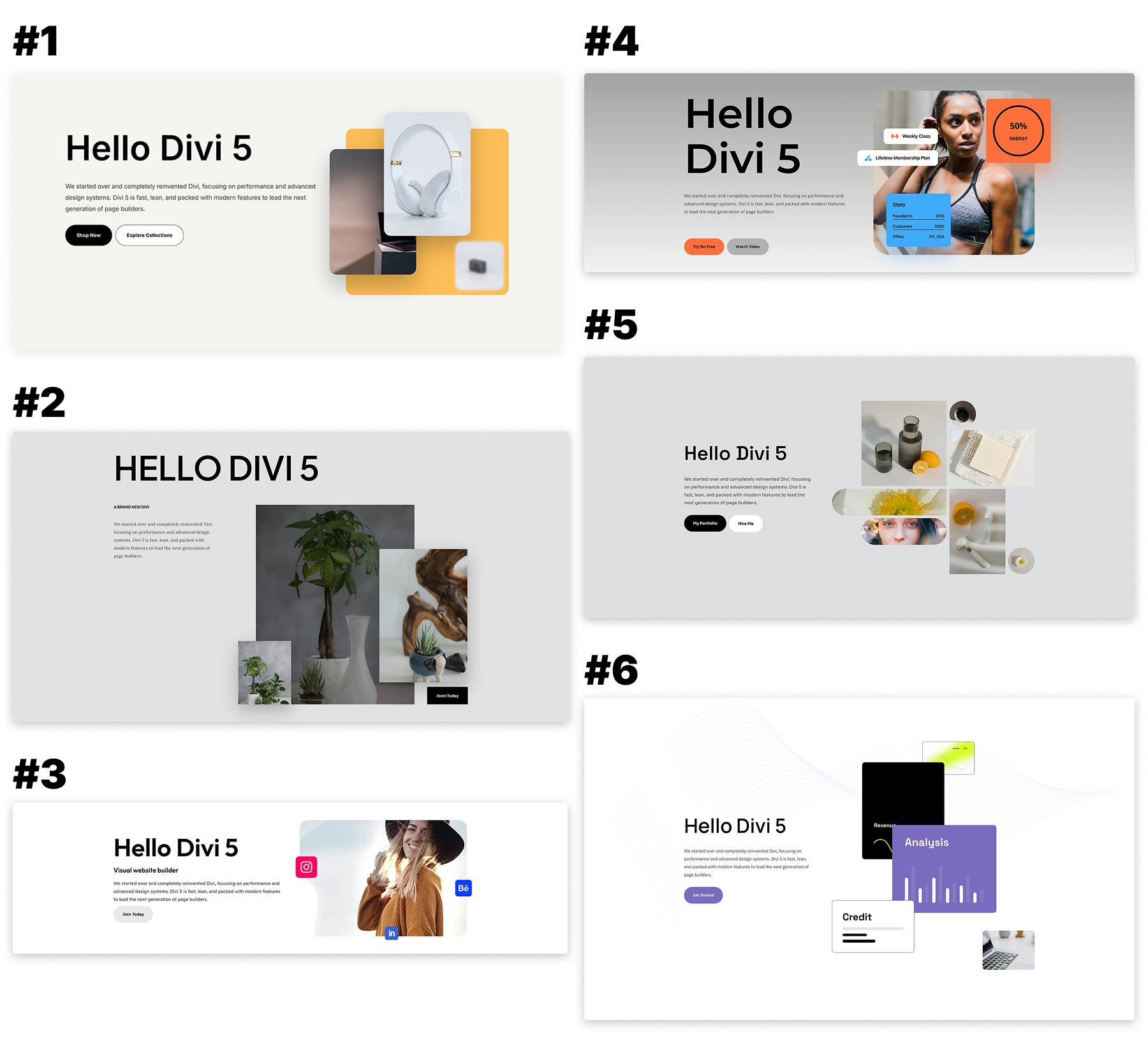 6 Collages For Divi 5