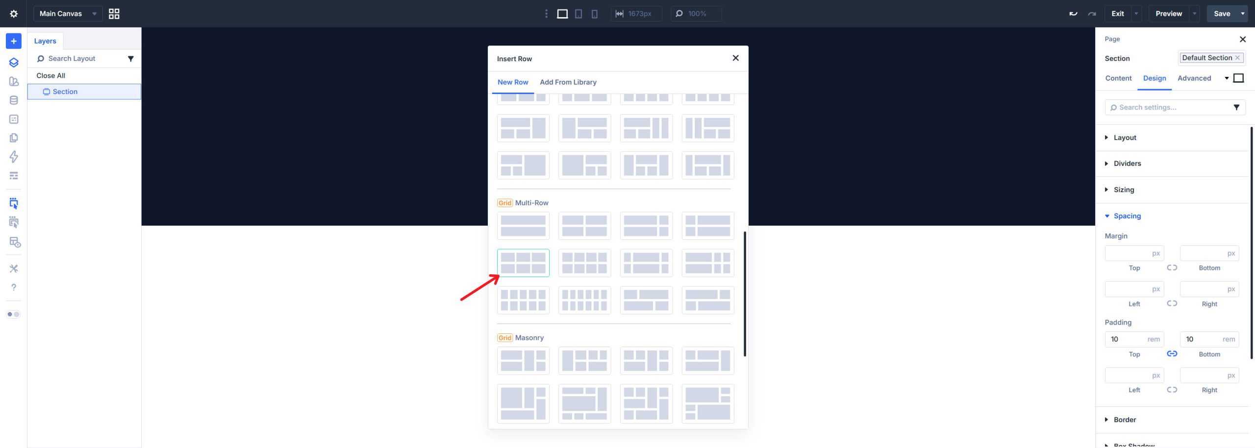 Add Three Column Grid Structure Row