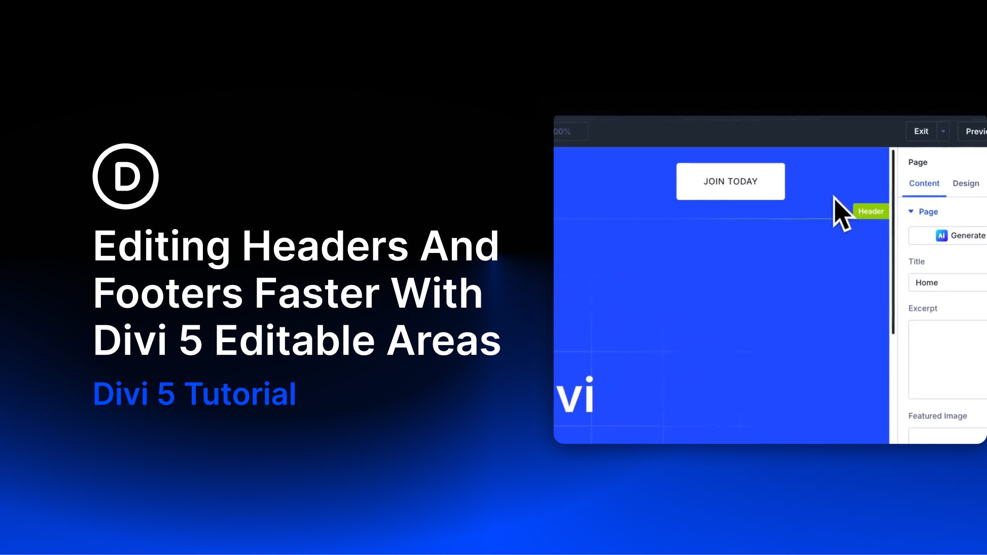 Editing Headers And Footers Faster With Divi 5 Editable Areas