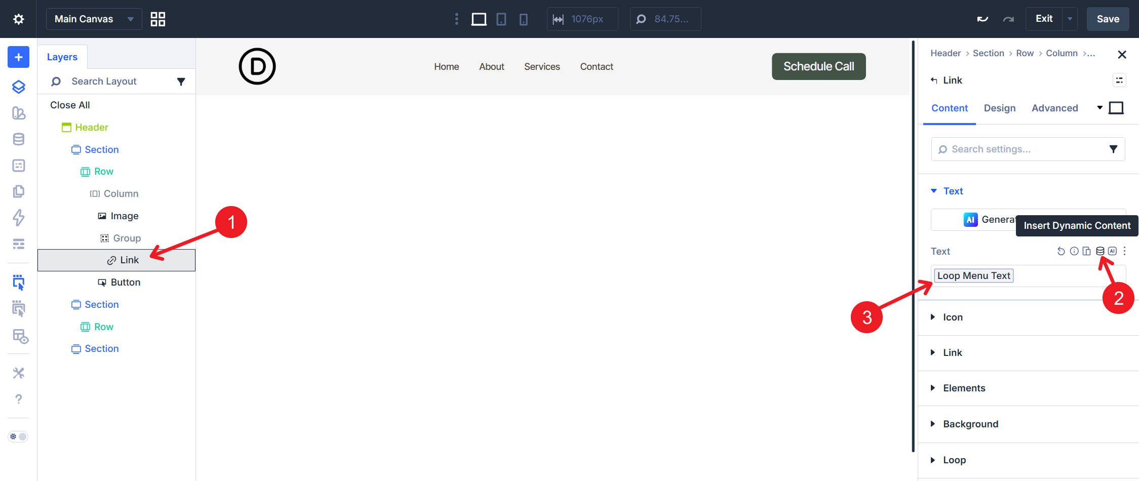 Flat Nav Link Text Dynamic Data to Menu Text