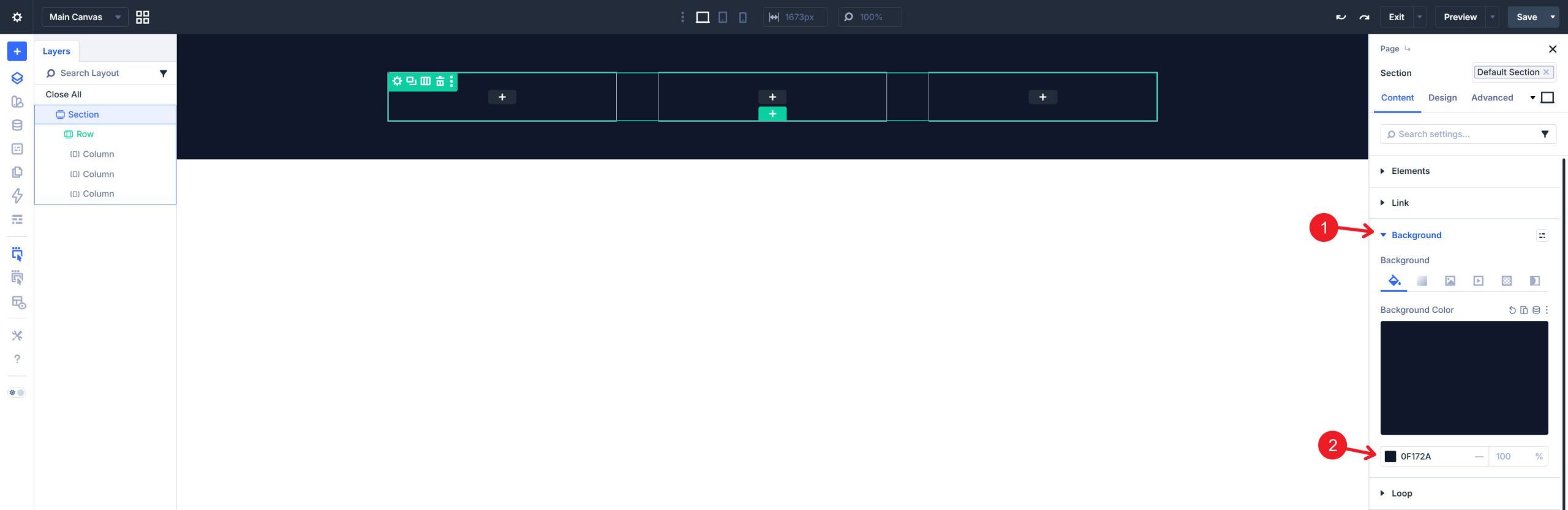 Section Background Color