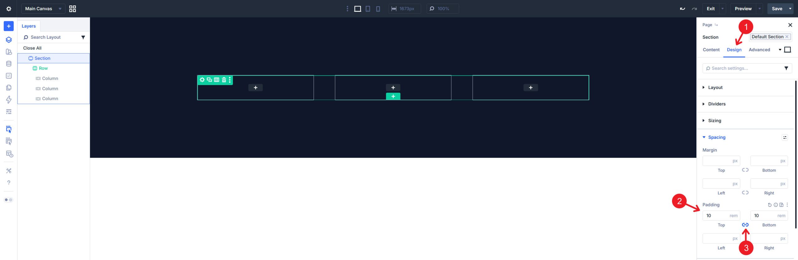 Section Top and Bottom Padding