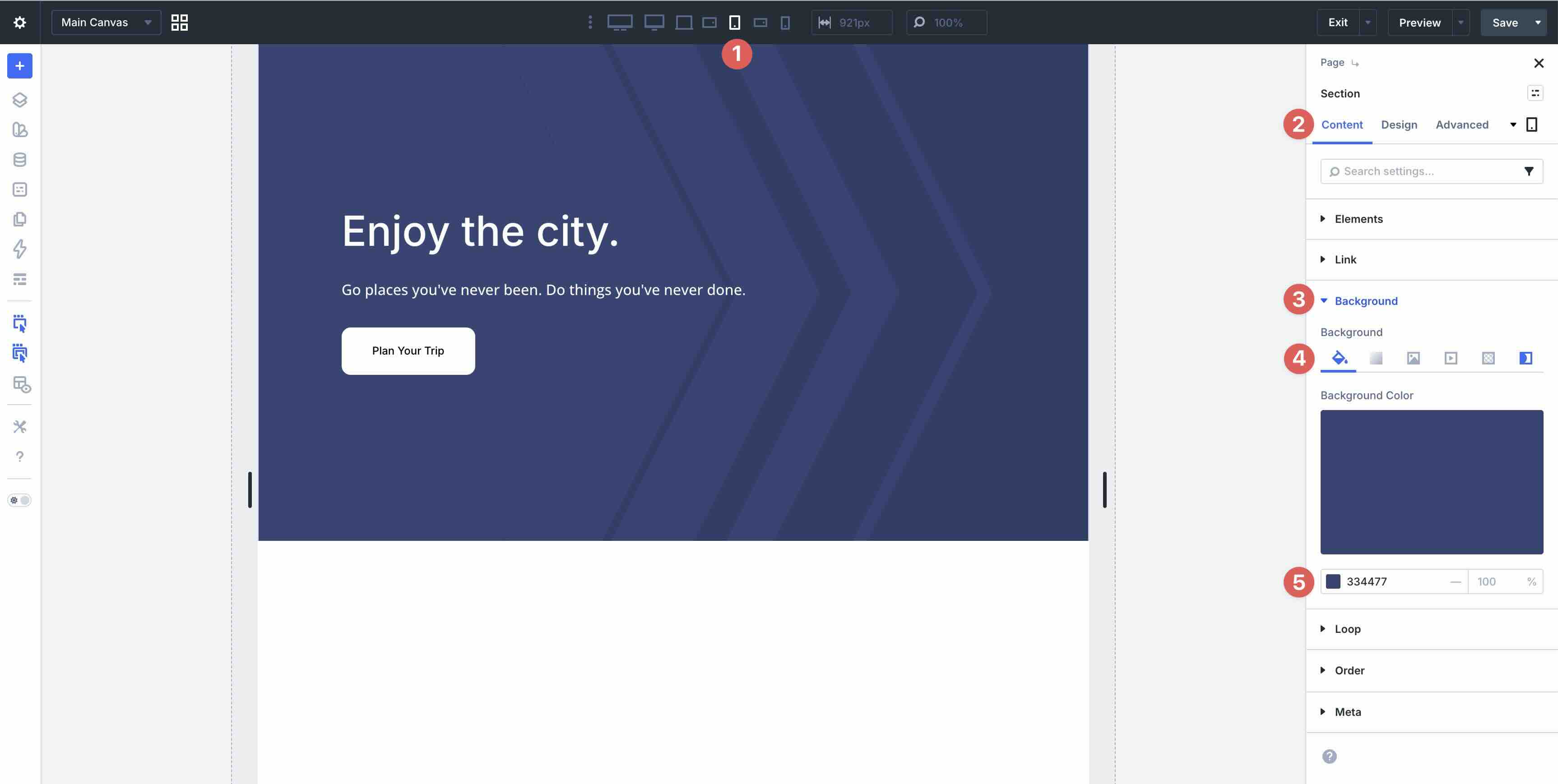 adding a background color in Divi 5