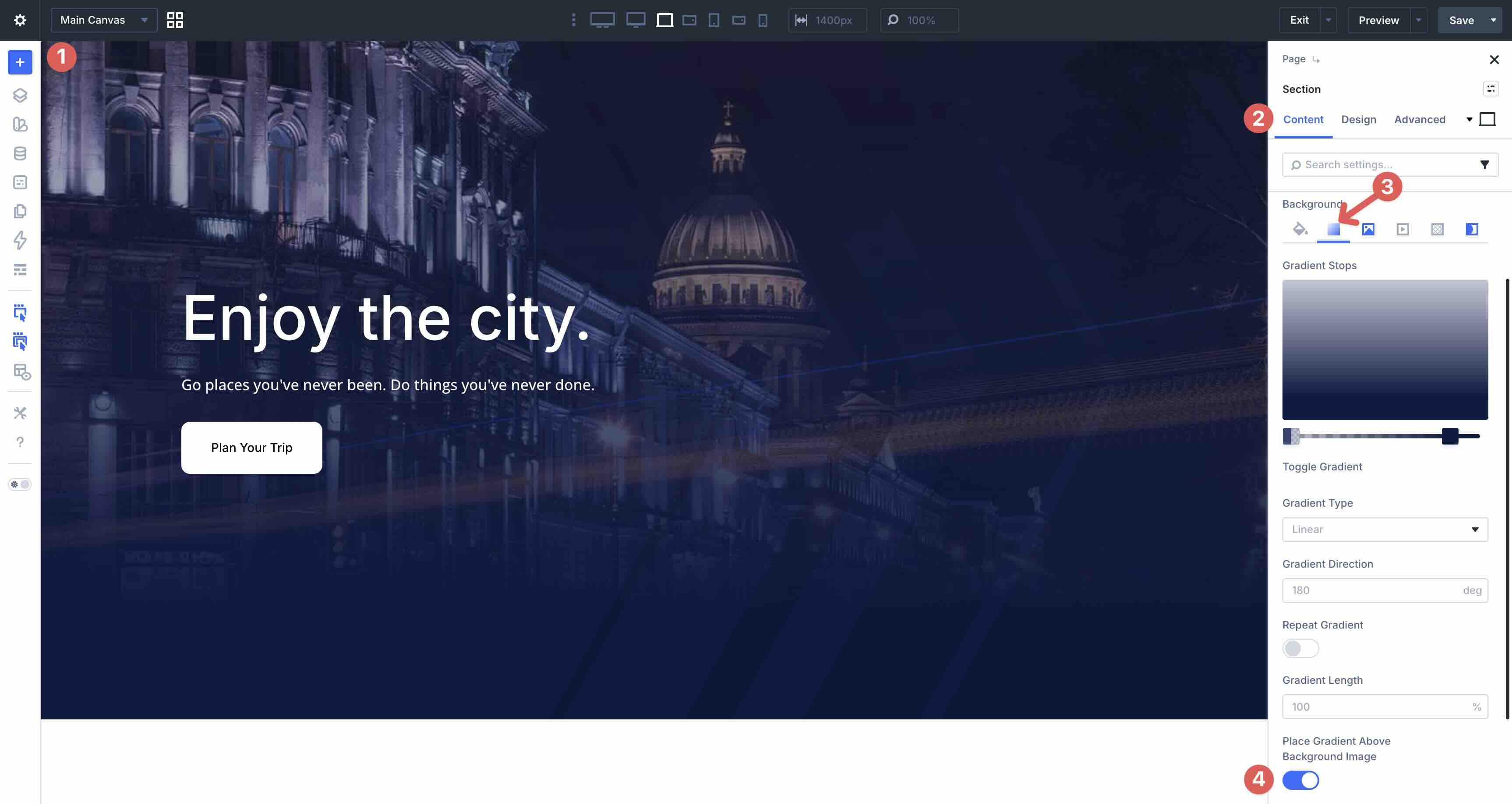 setting a background image in Divi 5