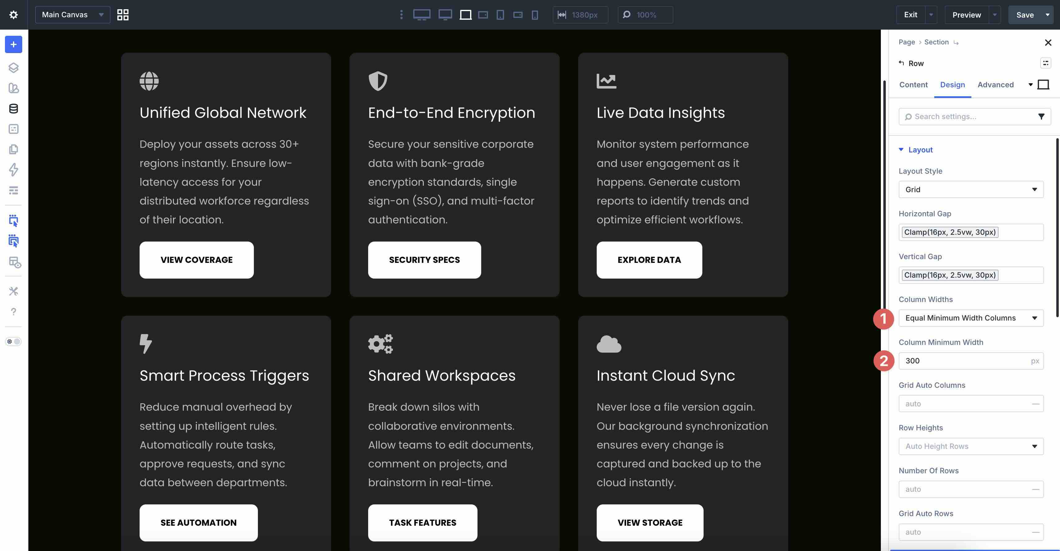 setting column widths in Divi 5
