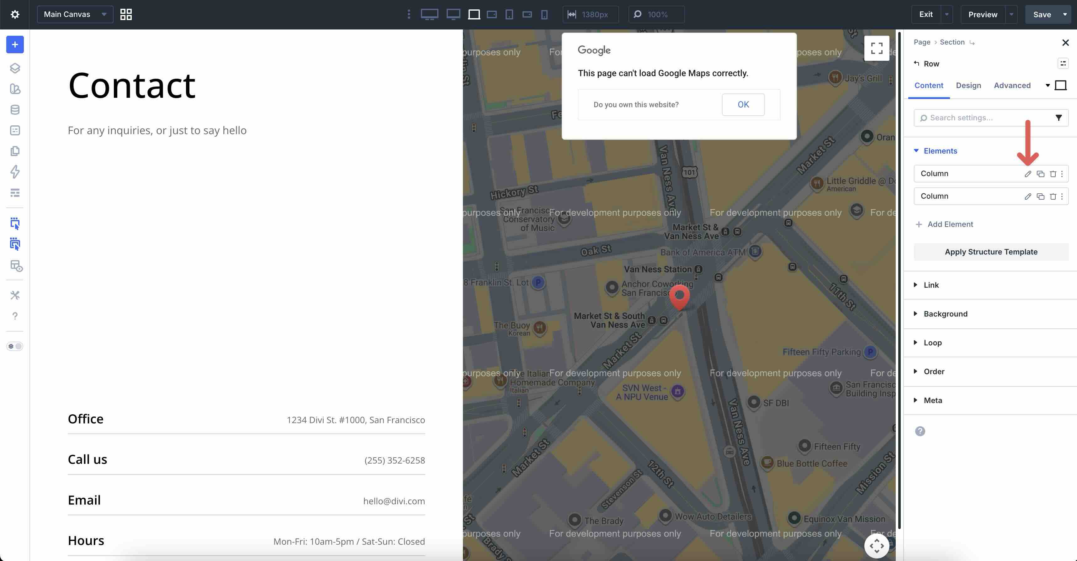 editing flex columns in Divi 5