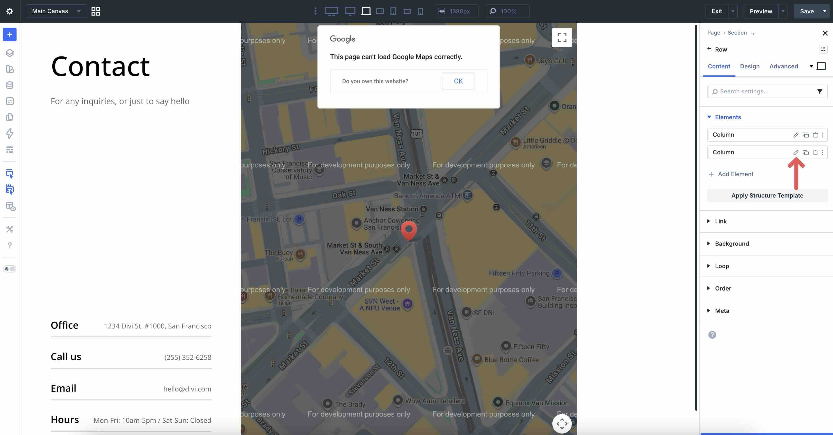 editing flex columns in Divi 5
