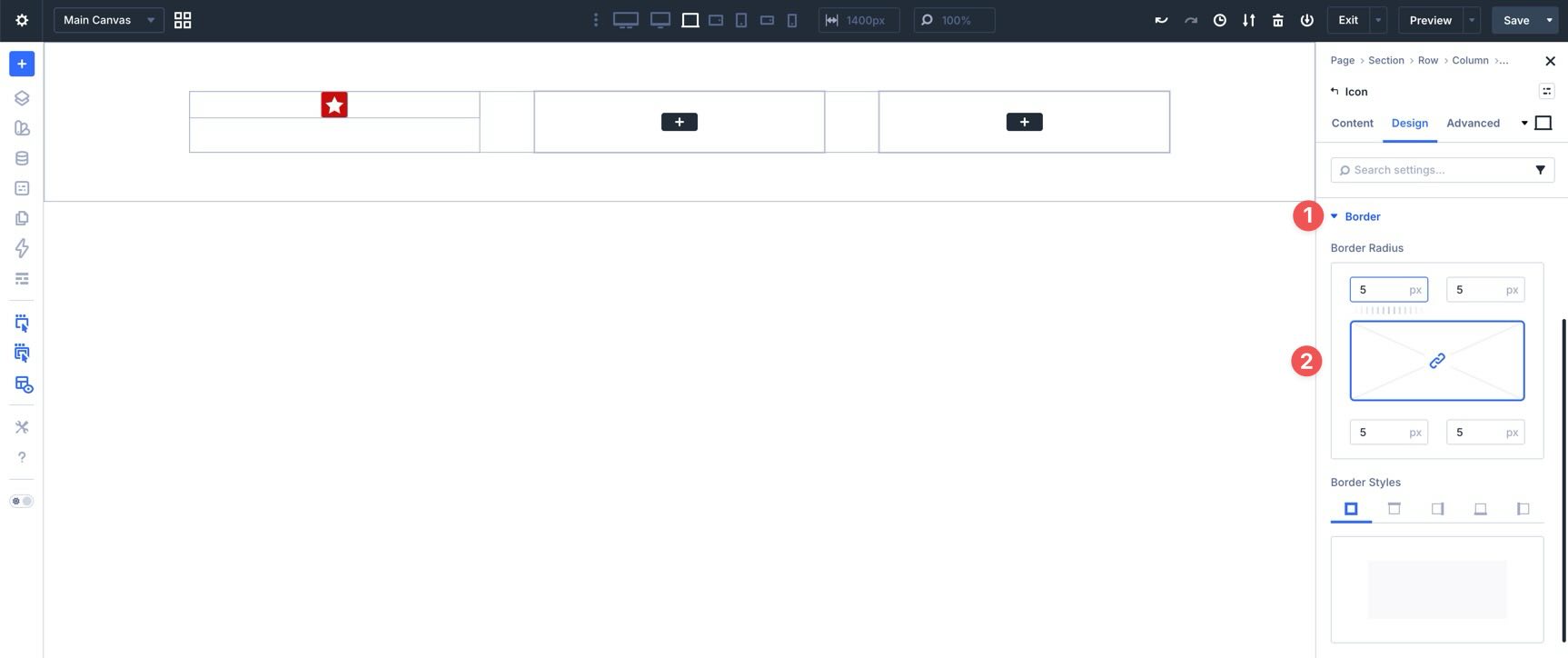 Icon border styles in Divi 5