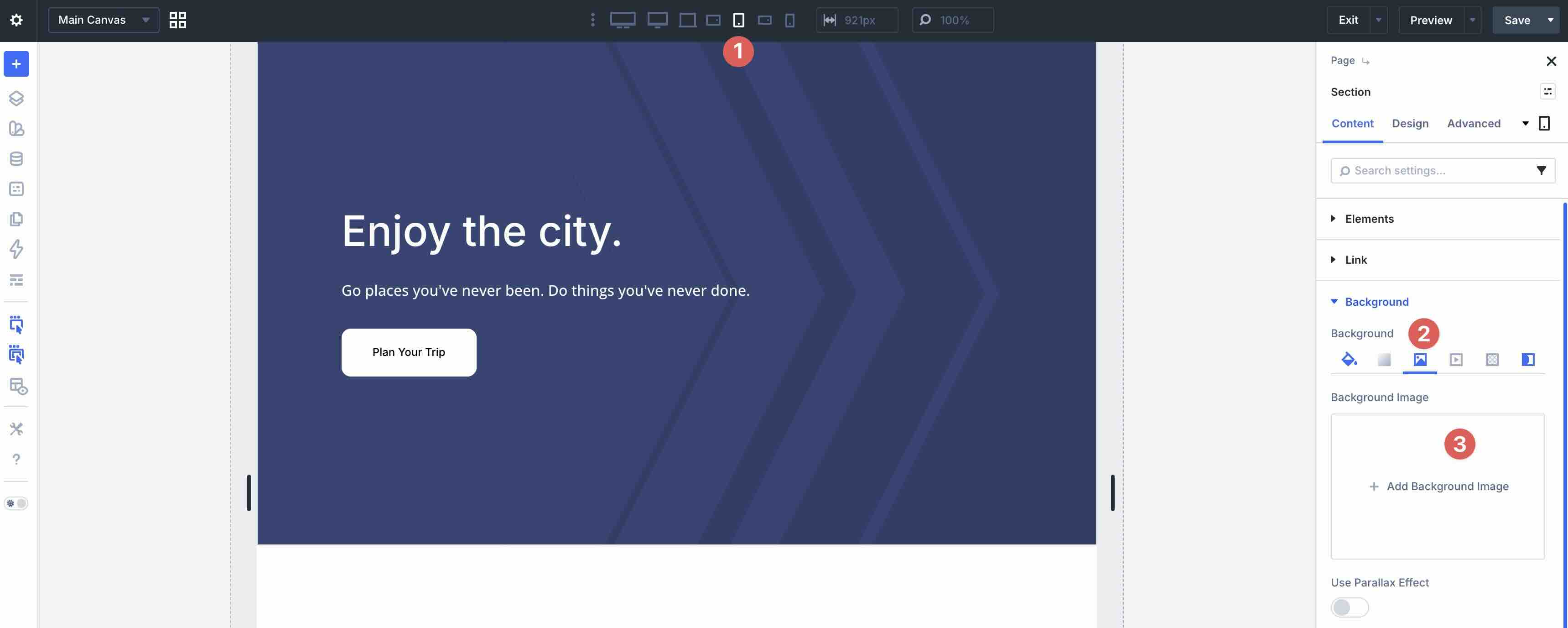 removing background settings on mobile in Divi 5