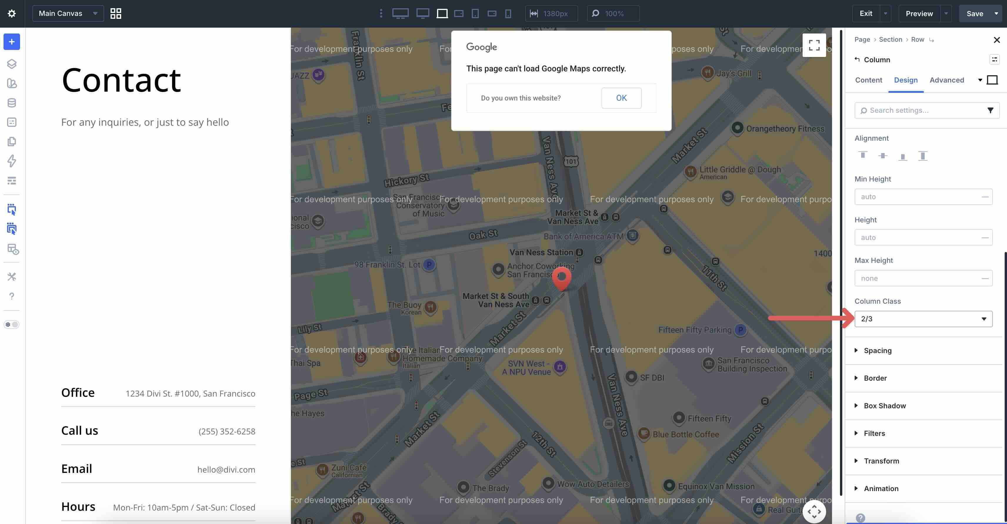 assigning column classes in Divi 5