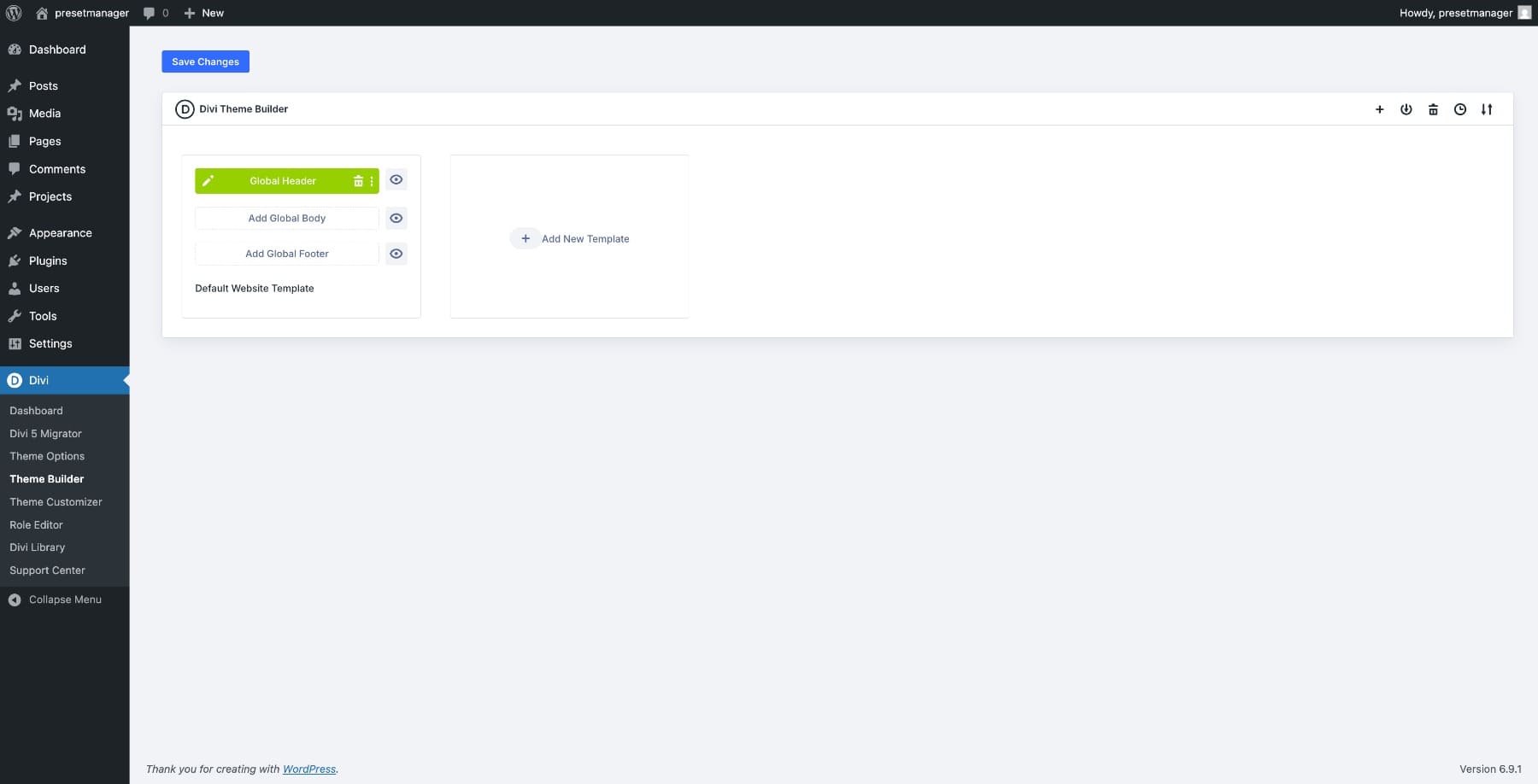 theme builder global