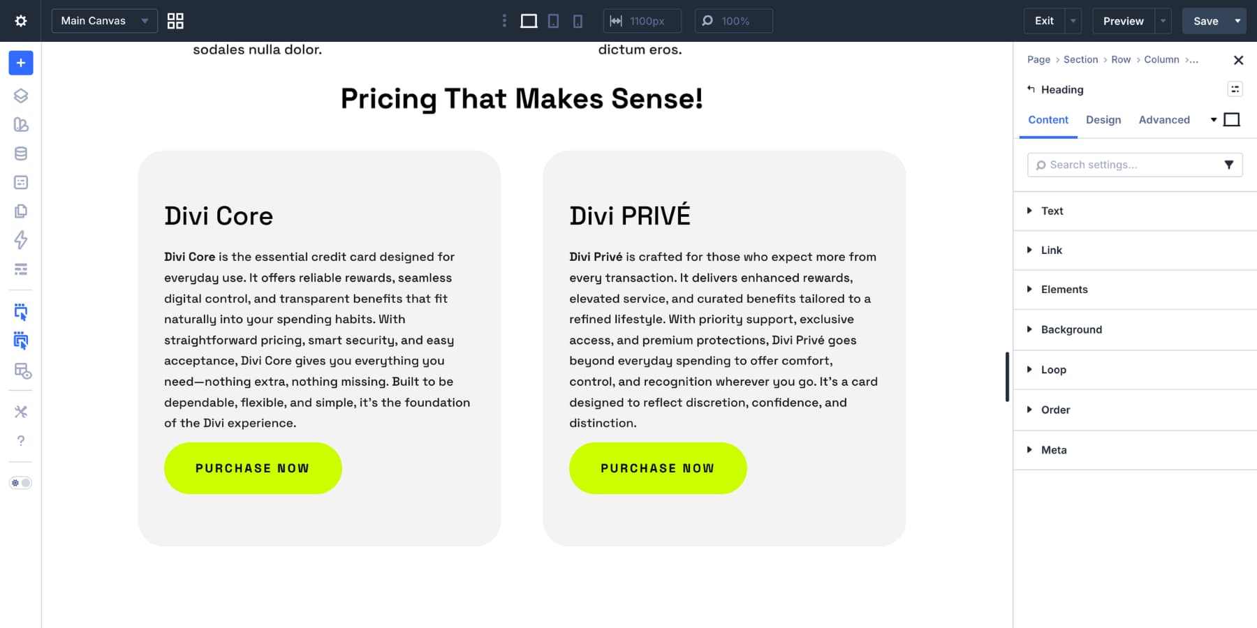 Product loop built with Divi 5's Loop Builder