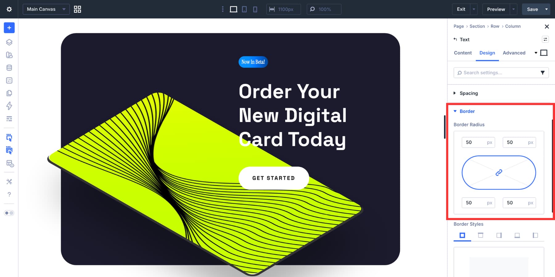 Applying border radius to a text badge in Divi 5