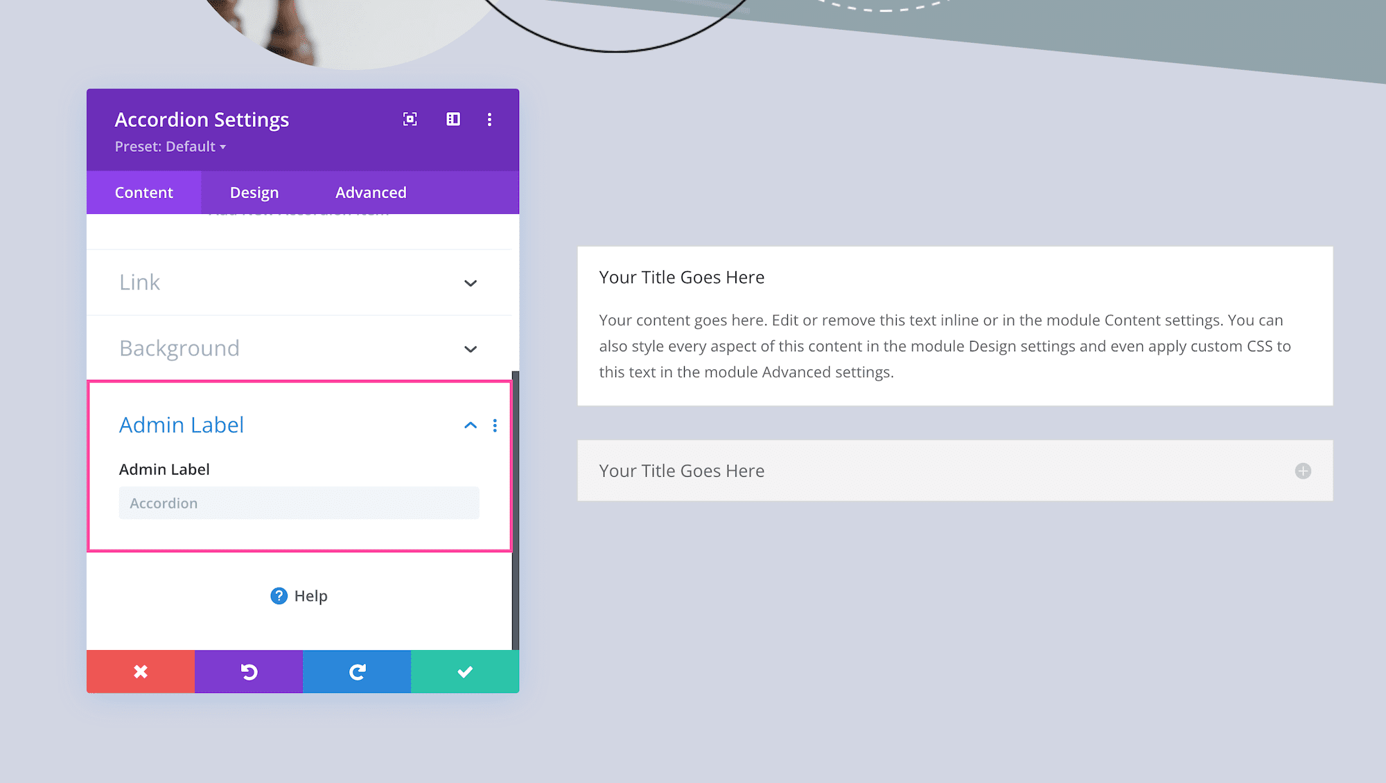 Divi Accordion Module