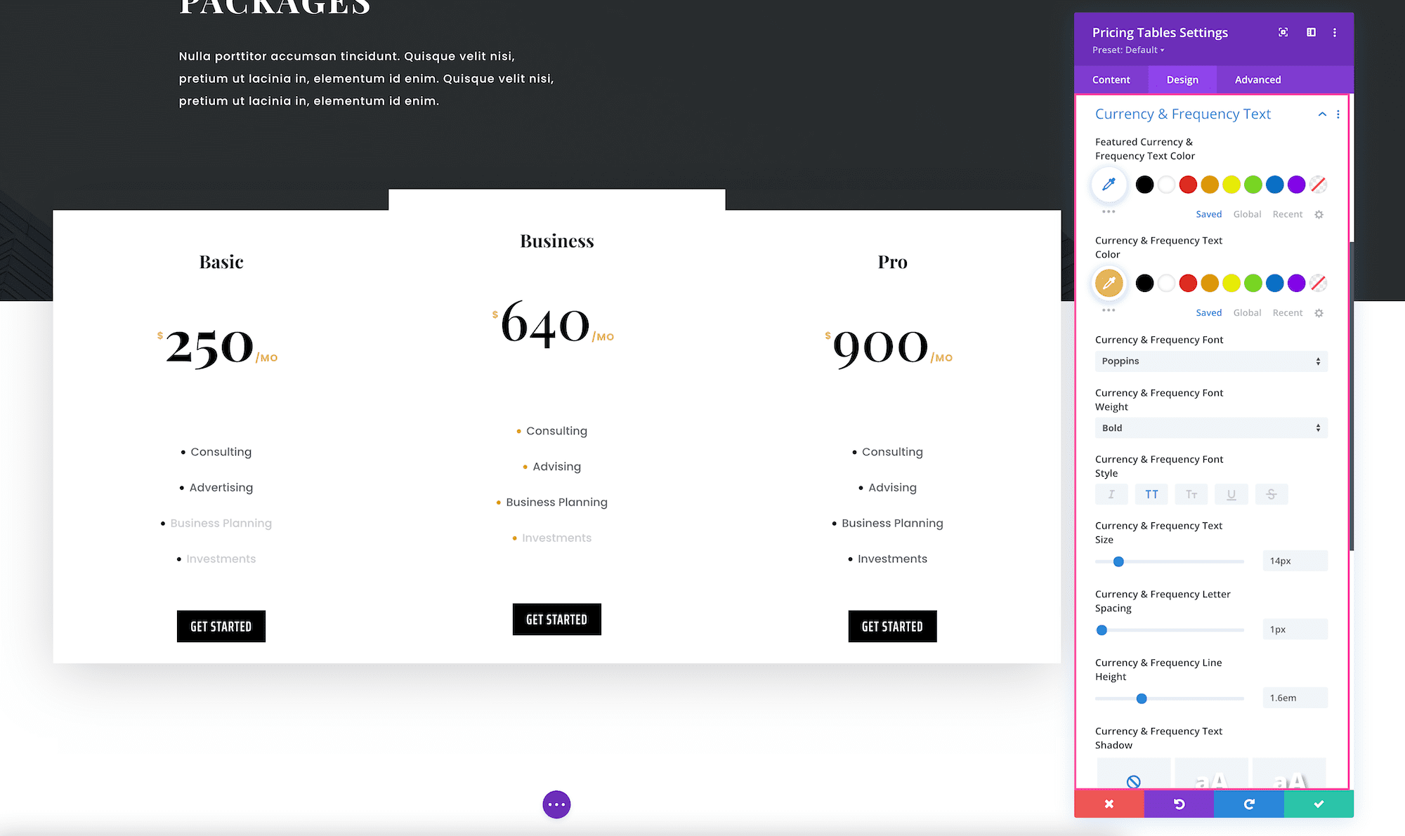 How to use the Divi Pricing Tables Module