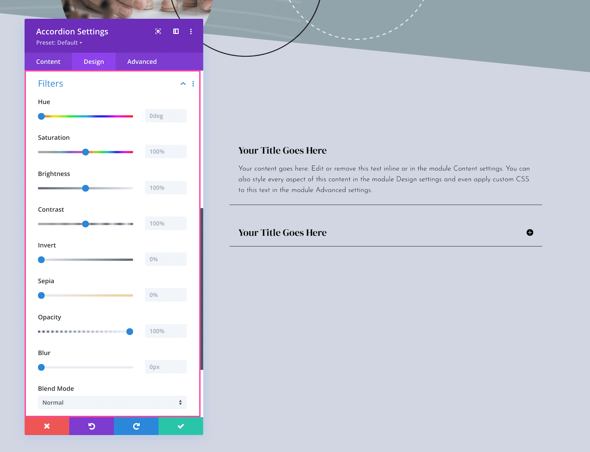 Divi Accordion Module