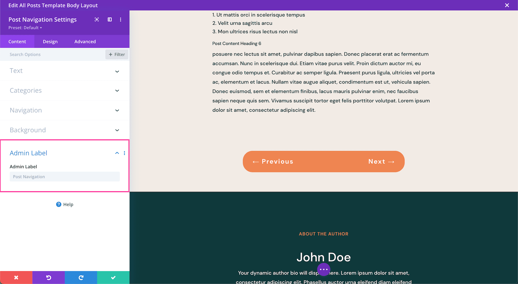 How to use the Divi Post Navigation Module