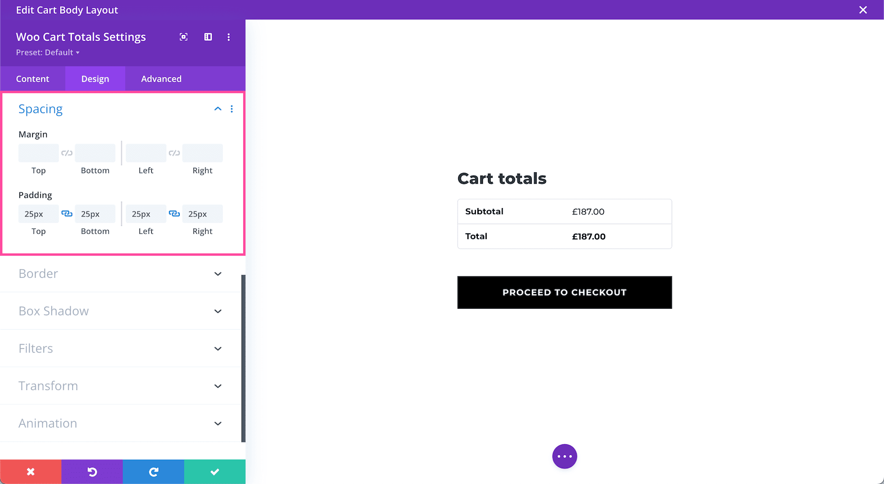 Divi Woo Cart Totals Module