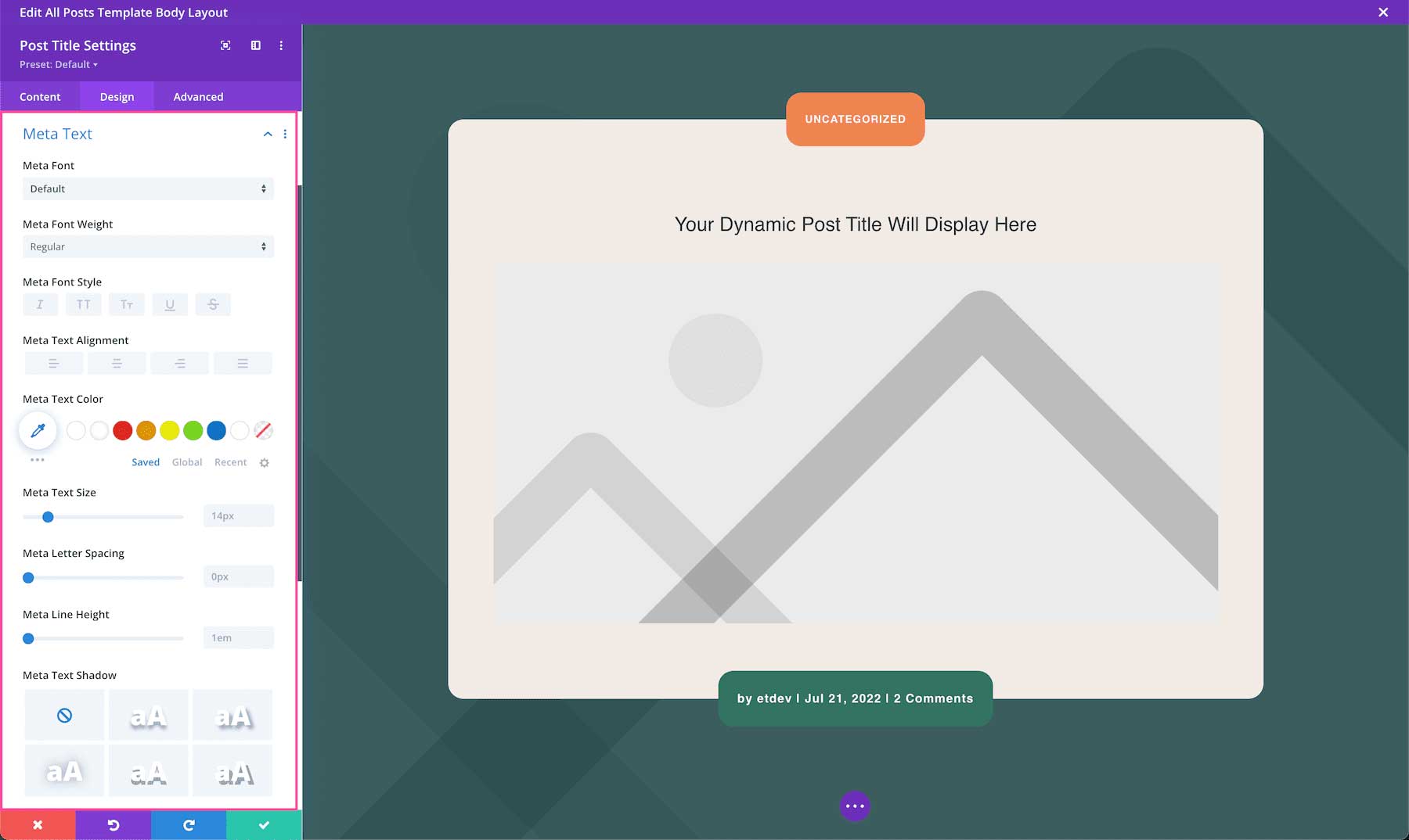 Divi Post Title Module