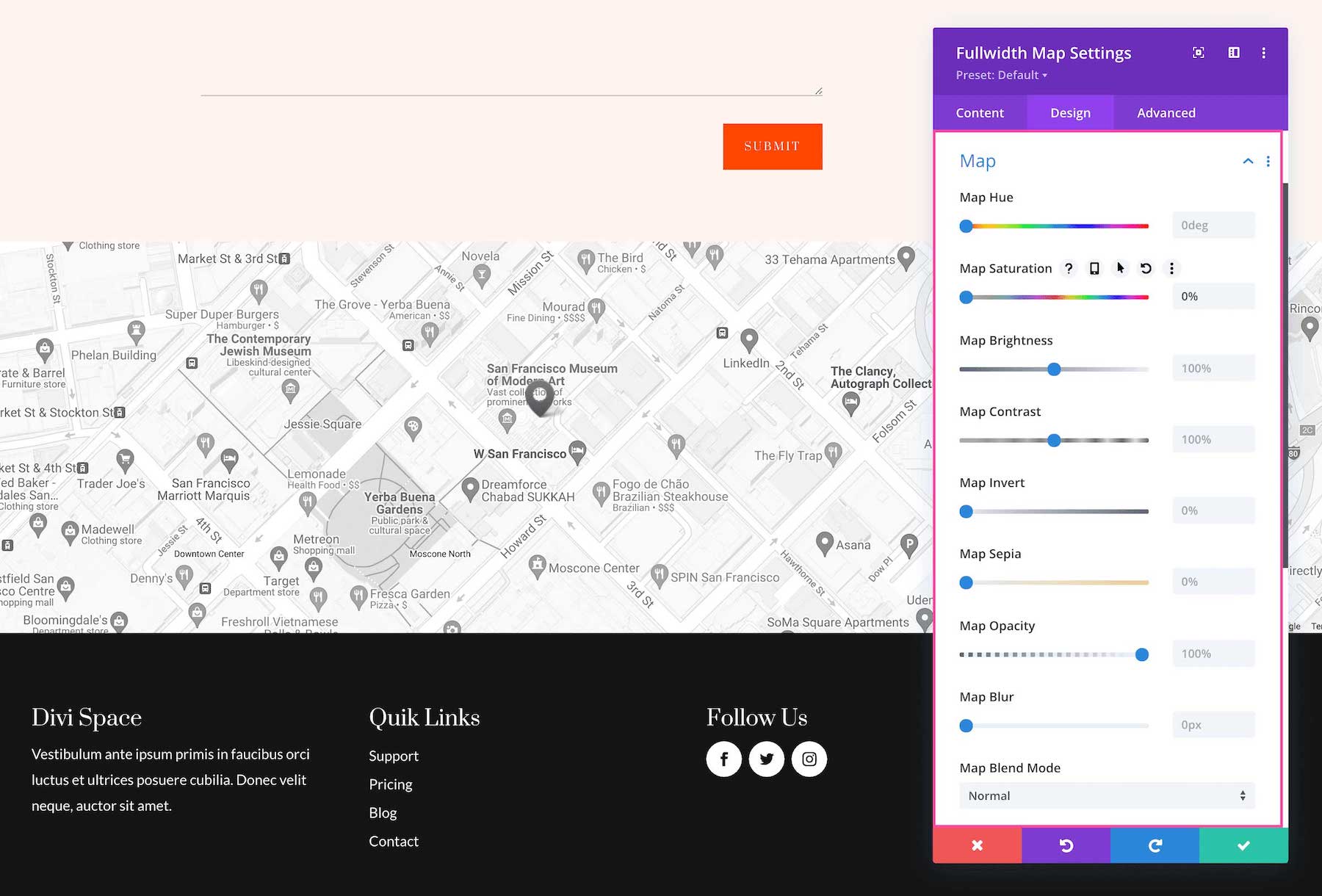 Divi Fullwidth Map Module 