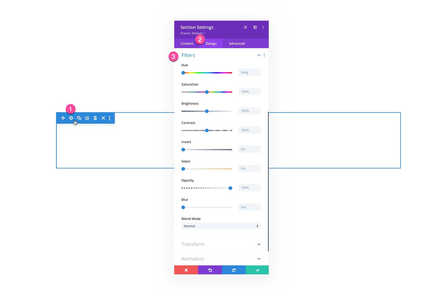 How to find Divi Filter and Blend Mode Options