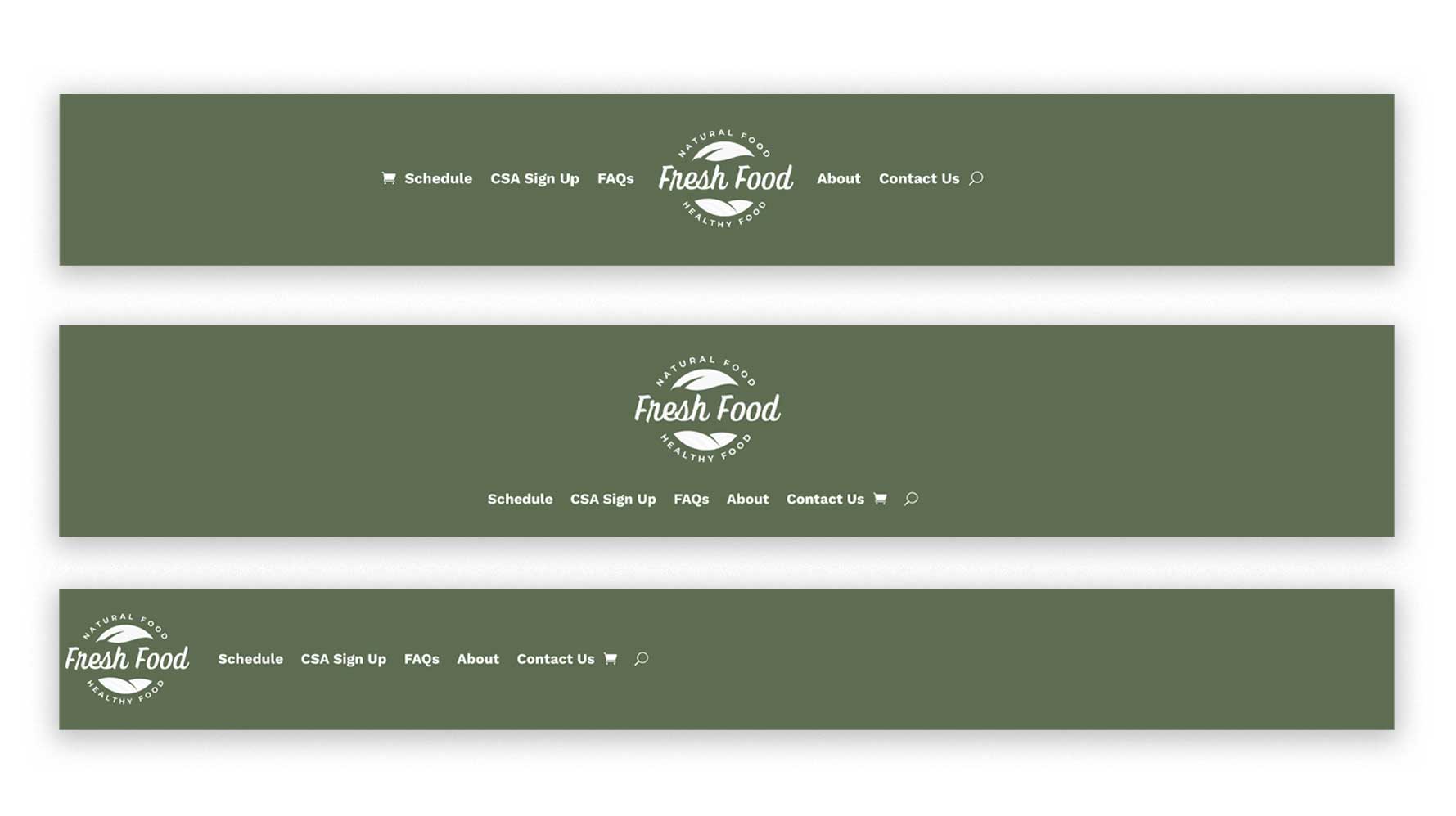 Examples of the Divi Fullwidth Menu module