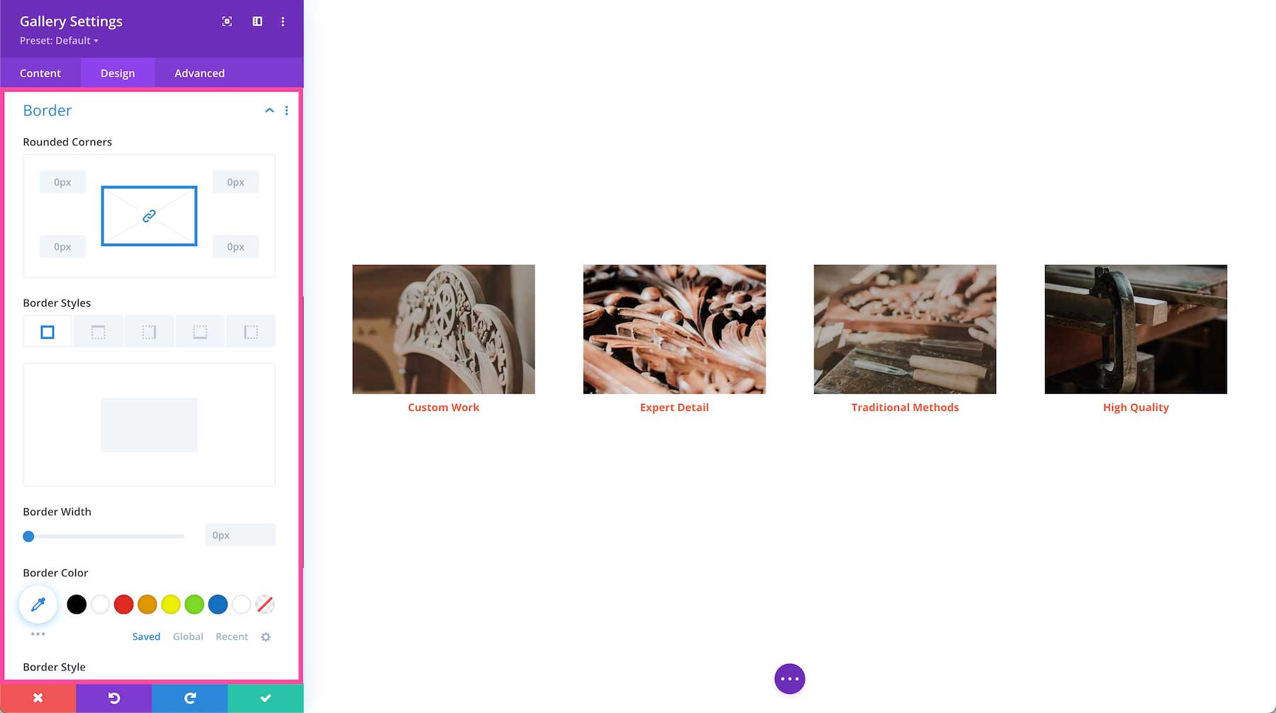 Divi Gallery Module border