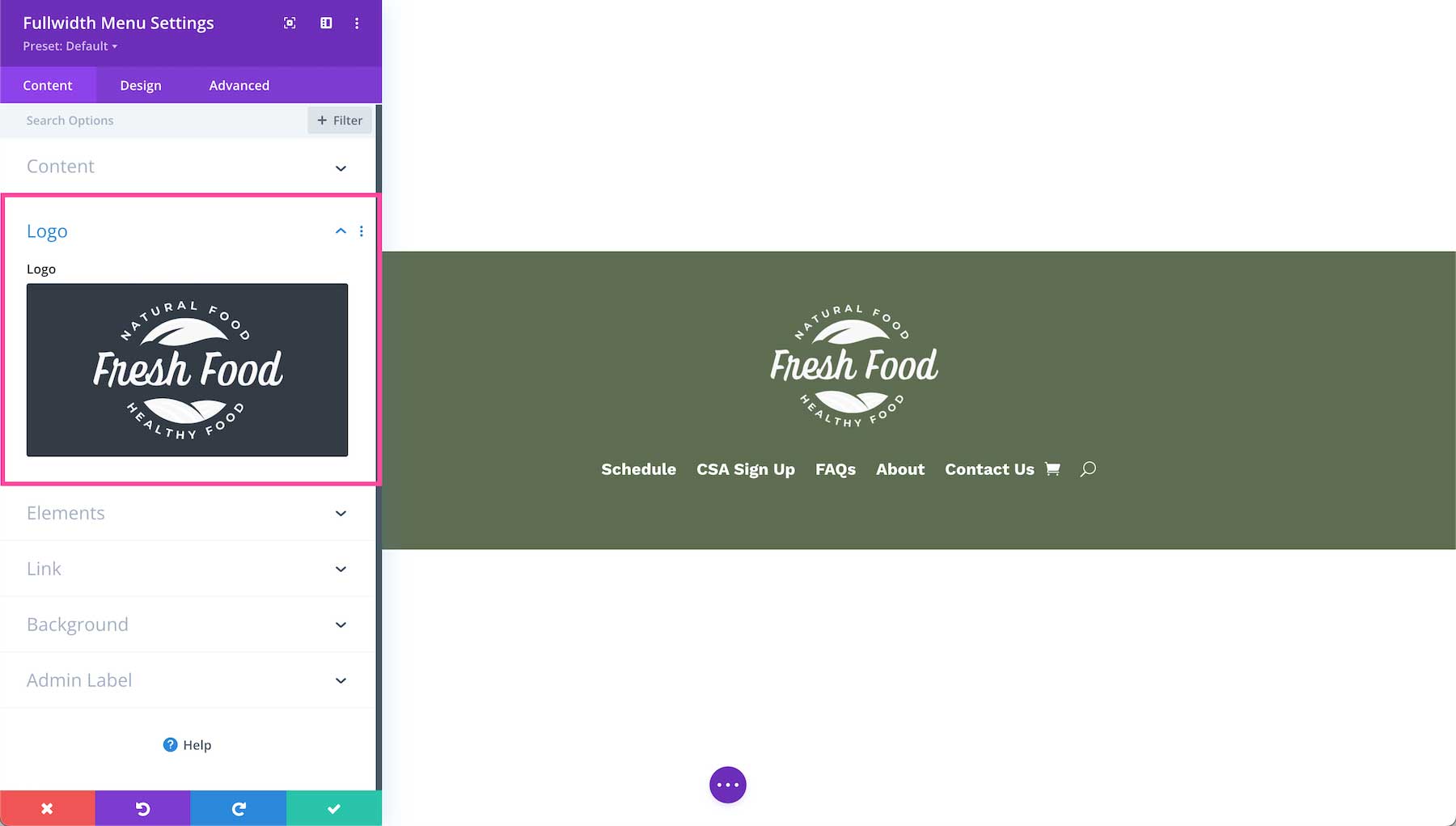 Add a logo to your fullwidth menu