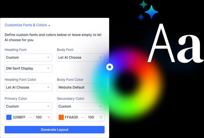 Divi AI Layouts Fonts And Colors