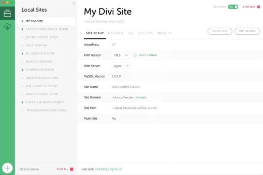 Local By Flywheel Dashboard