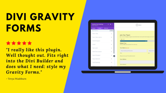 Divi Marketplace Item - Divi Gravity Forms